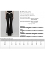 Black Gothic Ruffle Trim Flared Pants for Women