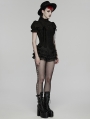 Black Gothic Ruffle Lace Layered Shorts for Women