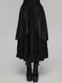 Black Retro Gothic Layered Lace Ruffle Long Skirt