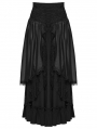 Black Retro Gothic Layered Lace Ruffle Long Skirt