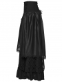 Black Retro Gothic Layered Lace Ruffle Long Skirt