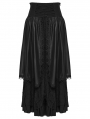 Black Retro Gothic Layered Lace Ruffle Long Skirt