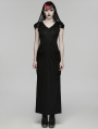 Black Elegant Gothic Nun Hooded Cape Fishtail Long Dress