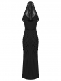 Black Elegant Gothic Nun Hooded Cape Fishtail Long Dress