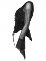 Black Gothic Embroidery Mesh Velvet Shirt for Women