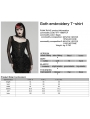 Black Gothic Embroidery Mesh Velvet Shirt for Women