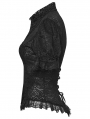 Black Retro Gothic Short Sleeve Lace Shirt for Women