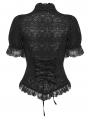 Black Retro Gothic Short Sleeve Lace Shirt for Women