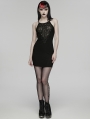 Black Gothic Perspective Sexy Knit Short Slip Dress