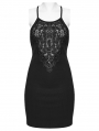 Black Gothic Perspective Sexy Knit Short Slip Dress