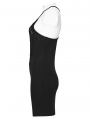 Black Gothic Perspective Sexy Knit Short Slip Dress