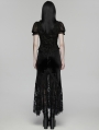 Black Gothic Velvet Lace Ruched Fishtail Skirt
