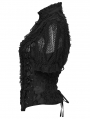 Black Gothic Decadent Sexy Short Puff Sleeve Shirt for Women