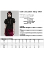 Black Gothic Decadent Sexy Short Puff Sleeve Shirt for Women