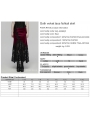 Black and Red Gothic Velvet Lace Ruched Fishtail Skirt