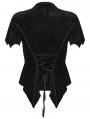 Black Gothic Gorgeous Rose Embossed Velvet Top for Women