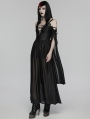 Black Sexy Gothic Off Shoulder Deep V-Neck Long Dress