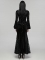 Black Elegant Gothic Retro Pattern Velvet Shirt for Women