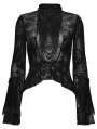 Black Elegant Gothic Retro Pattern Velvet Shirt for Women