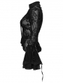 Black Elegant Gothic Retro Pattern Velvet Shirt for Women