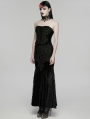 Black Gothic Sequin Embroidered Lace Velvet Fishtail Skirt