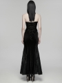 Black Gothic Sequin Embroidered Lace Velvet Fishtail Skirt
