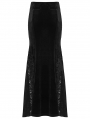 Black Gothic Sequin Embroidered Lace Velvet Fishtail Skirt
