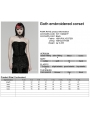 Black Gothic Embroidered Velvet Corset Top for Women