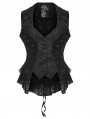Black Gothic Embroidered Lace Visual Vest for Women