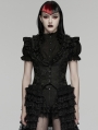 Black Gothic Women's Jacquard Vest with Layered Skirt