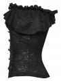 Black Gothic Ruffle Lace Off Shoulder Shirt for Women