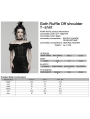 Black Gothic Ruffle Lace Off Shoulder Shirt for Women