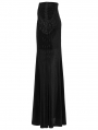 Black Gothic Lace Velvet Drawstring Fishtail Skirt