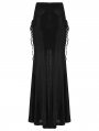 Black Gothic Lace Velvet Drawstring Fishtail Skirt