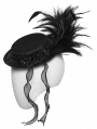 Black Gothic Feather Ribbon Format Hat