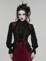 Black and Red Retro Gothic Palace Underbust Corset Vest for Women