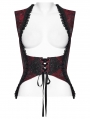 Black and Red Retro Gothic Palace Underbust Corset Vest for Women