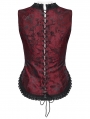 Black and Red Retro Gothic Palace Underbust Corset Vest for Women