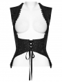 Black Retro Gothic Palace Underbust Corset Vest for Women