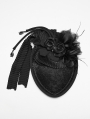Black Gothic Rose Ribbon Formal Hat