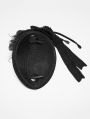 Black Gothic Rose Ribbon Formal Hat