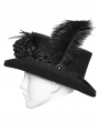 Black Gothic Retro Feather Formal Hat