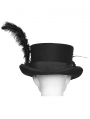 Black Gothic Retro Feather Formal Hat