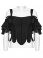 Black Gothic Two-Piece Corset Top with Detachable Sleeves