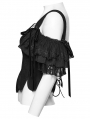 Black Gothic Two-Piece Corset Top with Detachable Sleeves
