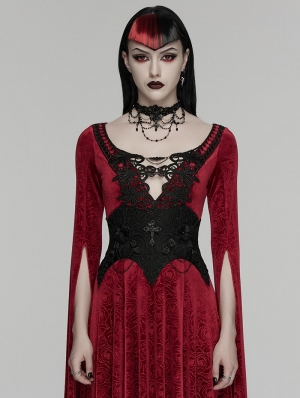 Black Gothic Beaded Embroidery Mesh Corset Waistband