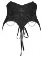 Black Gothic Beaded Embroidery Mesh Corset Waistband