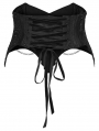 Black Gothic Beaded Embroidery Mesh Corset Waistband