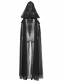 Black Gothic Perspective Mesh Magic Hooded Long Cape for Women