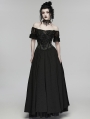Black Gothic Gorgeous Embroidery Lace Short Sleeve Party Dress